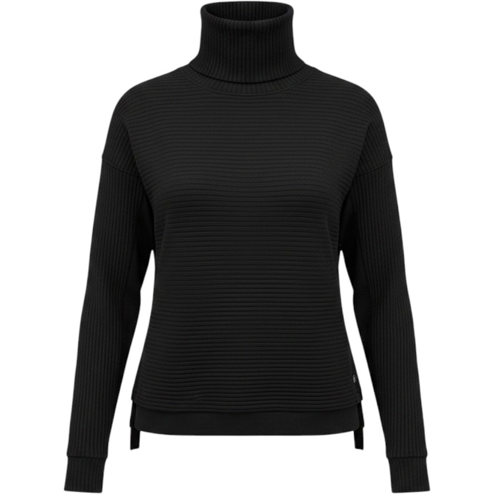 Tahari Sport Black Ribbed Turtleneck Pullover Top Size Small RN63619